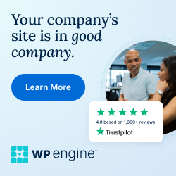 Your company’s site is in good company – WP Engine hosting ad – digital marketing – www.gr8result.com